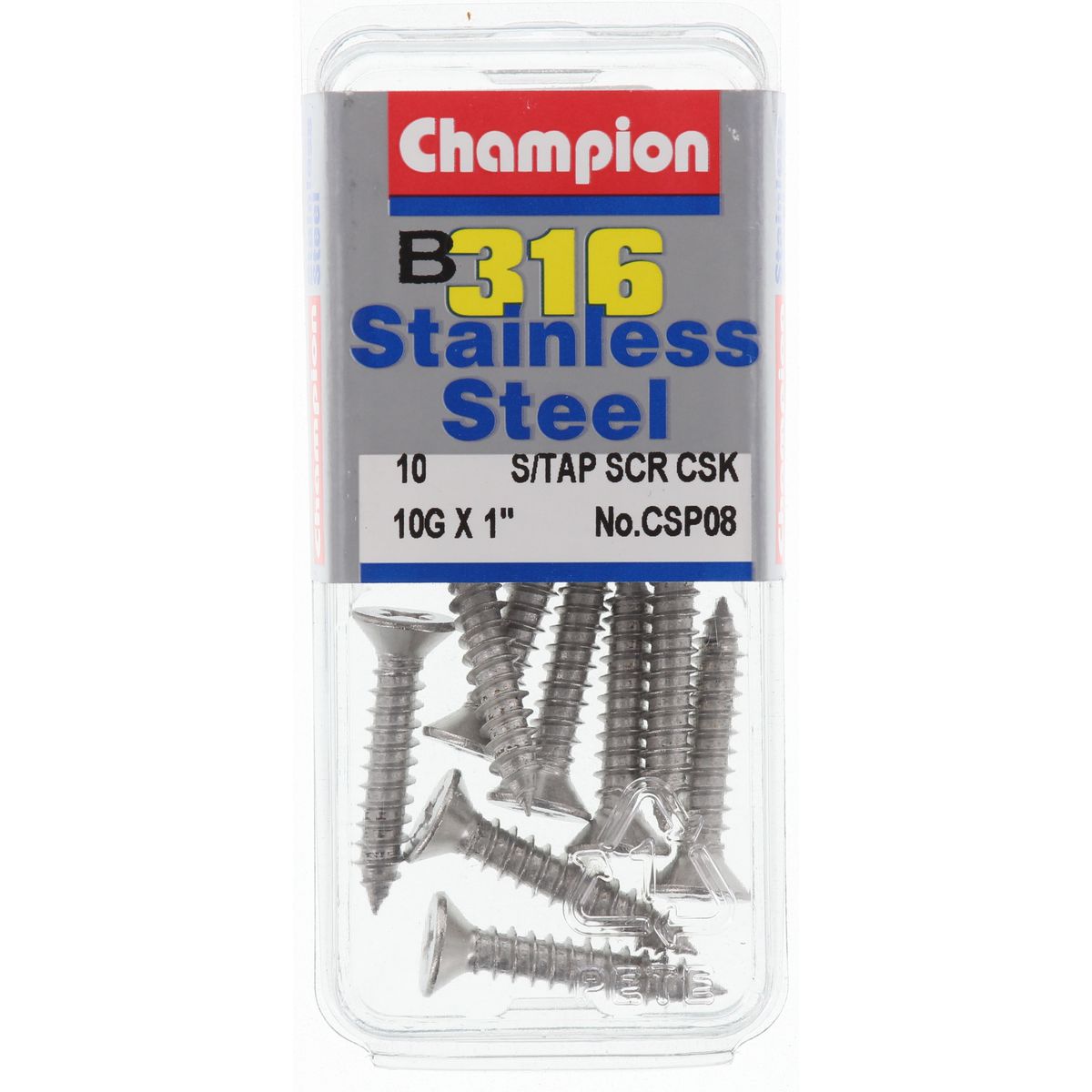 Champion Fasteners Self TaPPEr Screw Csk Phillips Stainless Steel 4.8X25mm 316/A4 CSP08