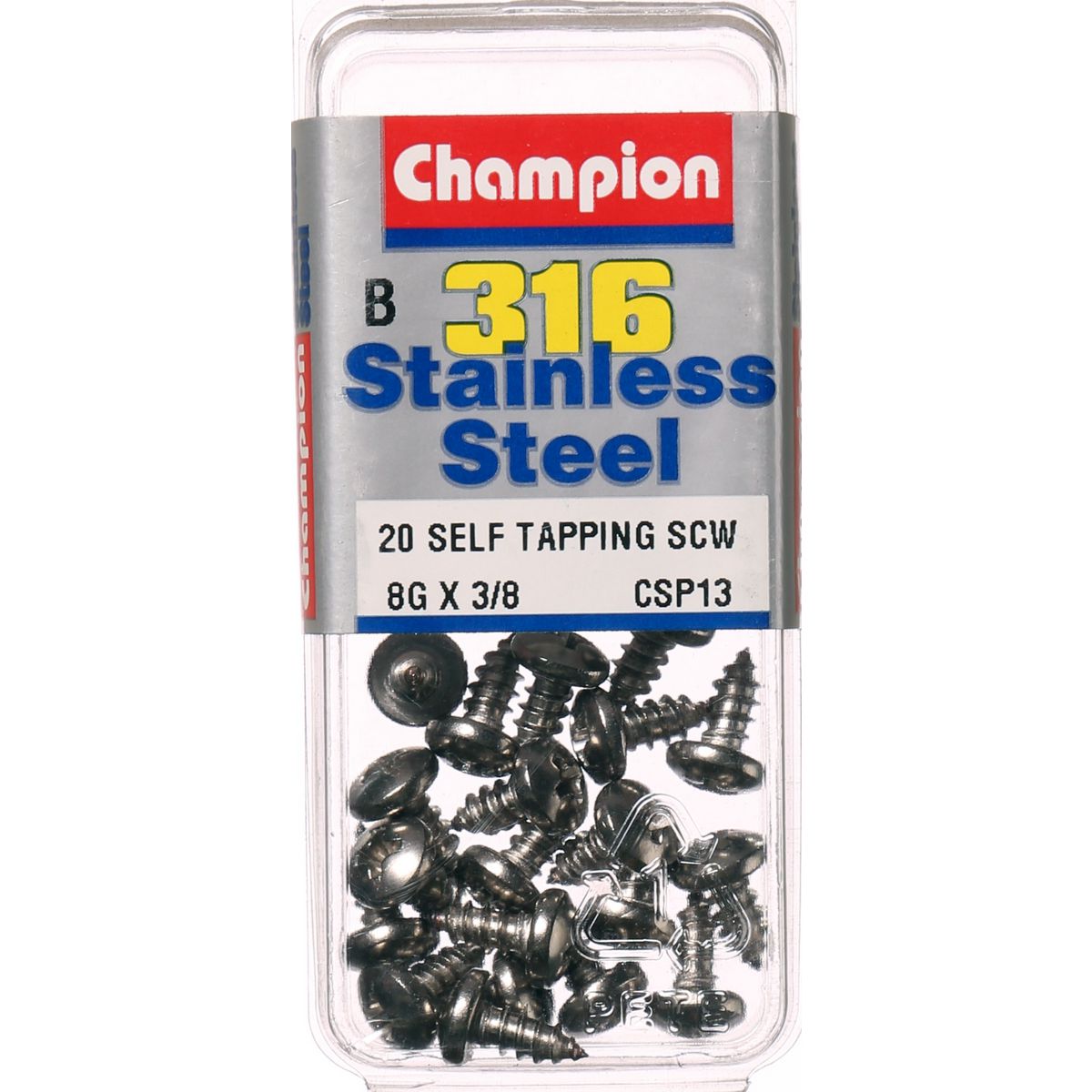 Champion Fasteners Self TaPPEr Screw Pan Phillips Stainless Steel 4.2X10mm 316/A4 CSP13
