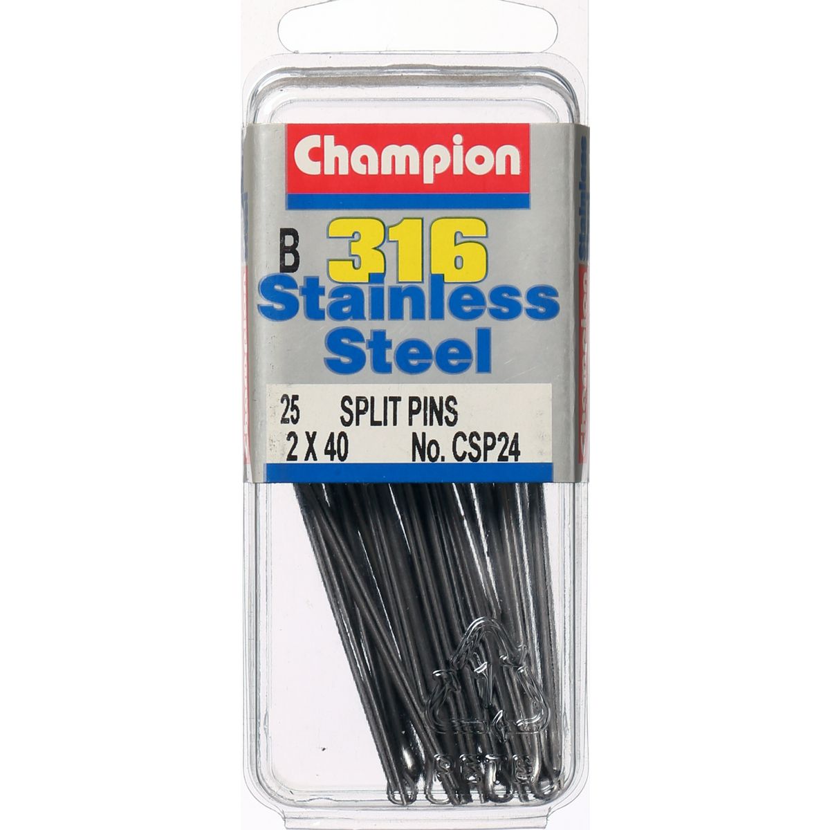 Champion Fasteners Split Pin Stainless Steel 2X40mm 316/A4 CSP24