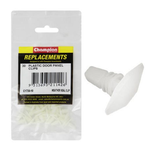 Champion Fasteners Weather Seal Clips Clear Len:13mm Stem Dia: 6mm Head:16 x 7mm C1735-10
