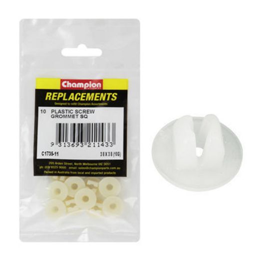 Champion Fasteners Screw Grommet Len:11mm Screw Size 4.8mm Hole:8 x 8mm Head:17mm C1735-11