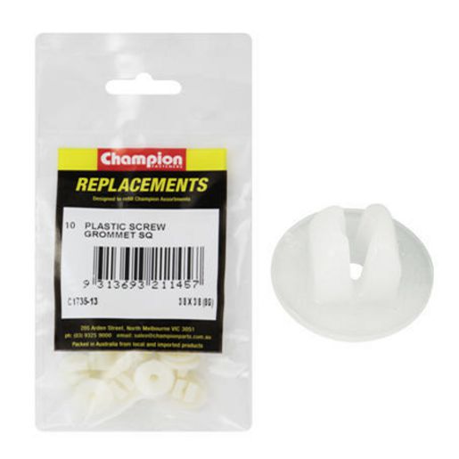 Champion Fasteners Screw Grommet Clear Len:9mm Screw Size 4.8mm Hole:8 x 8mm Head:17mm C1735-13