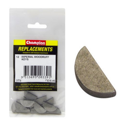 Champion Fasteners Woodruff Key 3/16in x 1in C177-9