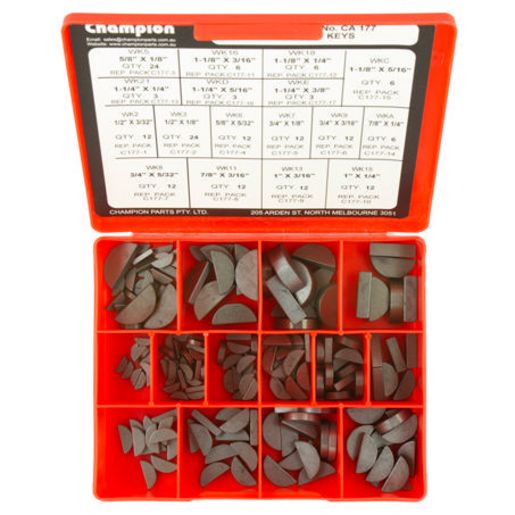 Champion Woodruff Key Assortment Pack Imperial 17 Sizes 177Pk CA177