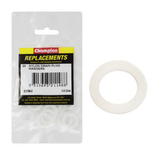 Champion Fasteners Washer Flat Nylon 14mm x 22mm x 1/32in C1740-2