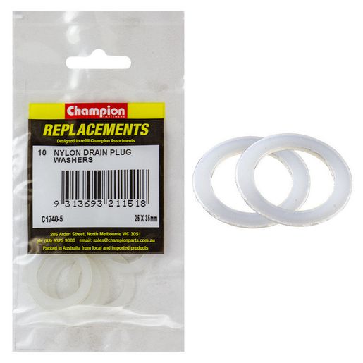 Champion Fasteners Washer Flat Nylon 25mm x 35mm x 1/32in C1740-5