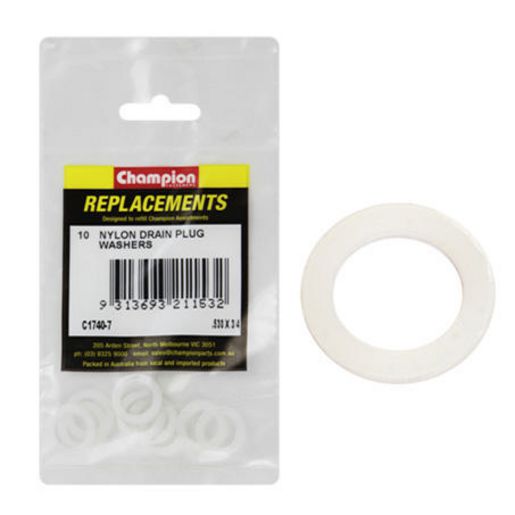 Champion Fasteners Washer Flat Nylon .530 x 3/4in x 1/32in C1740-7