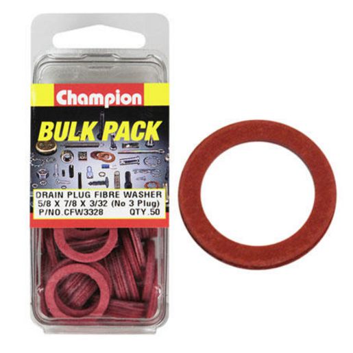 Champion Flat Fibre Washer Red 5/8" x 7/8" x 3/32" 50Pk CFW3328