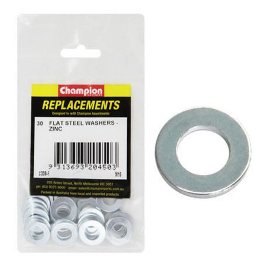 Champion Fasteners Washer Flat Steel 10 x 21 x 1.6mm Zinc Plated C330-5