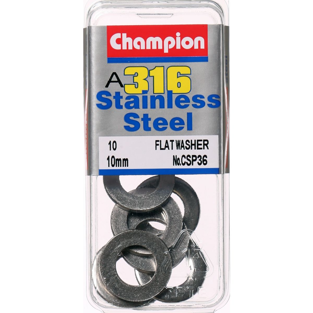 Champion Fasteners Washer Flat Stainless Steel 10mm 316/A4 CSP36