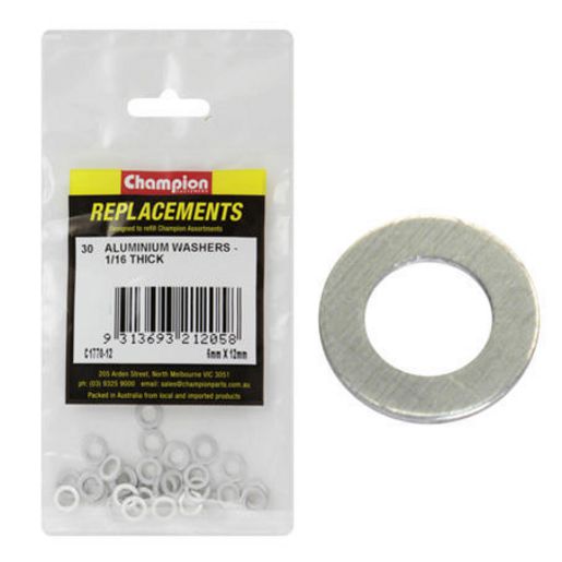 Champion Fasteners Washer Flat Aluminium M6 x 12.5 x 1.5mm C1770-12
