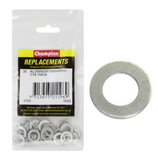 Champion Fasteners Washer Flat Aluminium 3/8in x 5/8in x 1/16in C1770-3