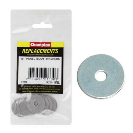 Champion Flat Stainless Steel Body Washer 1/4" x 1-1/4" 10Pk C1730-6
