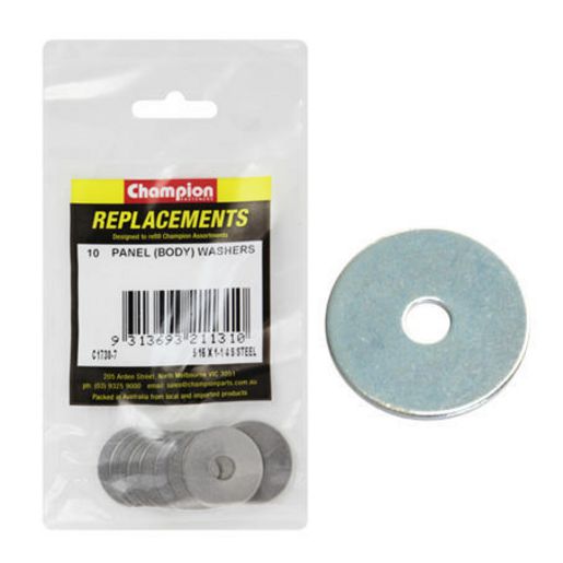 Champion Flat Stainless Steel Body Washer 5/16" x 1-1/4" 10Pk C1730-7