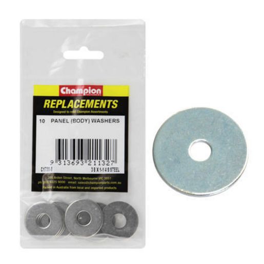 Champion Flat Stainless Steel Body Washer 3/8" x 1-1/4"-304/A2 10Pk C1730-8