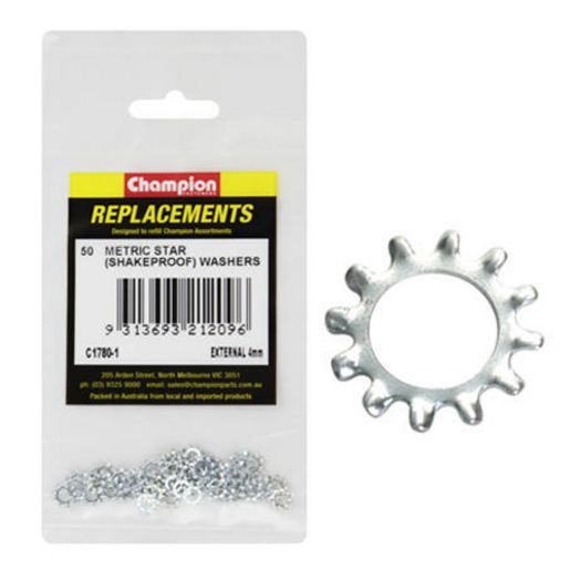 Champion Fasteners Washer Shakeproof External 4mm Zinc Plated C1780-1