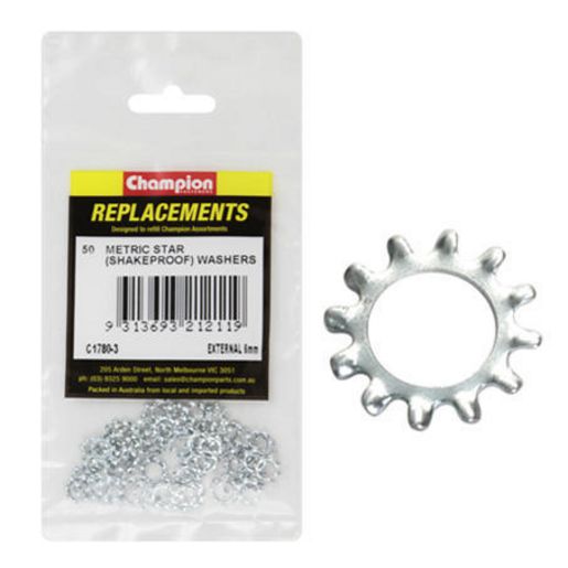 Champion Fasteners Washer Shakeproof External 6mm Zinc Plated C1780-3