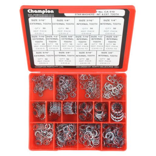 Champion Fasteners Internal/External Star Washer Assortment CA510