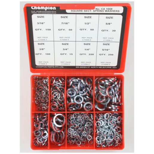 Champion Fasteners Square Section Spring Washer Assortment CA1008
