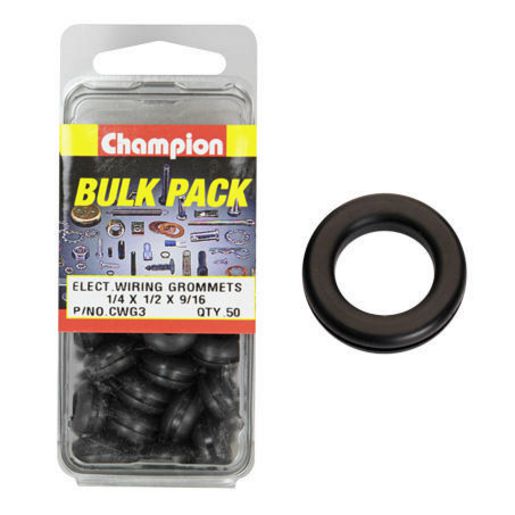 Champion Wire Nitrile Rubber Grommet M6 x 12 x 14mm 50Pk CWG3