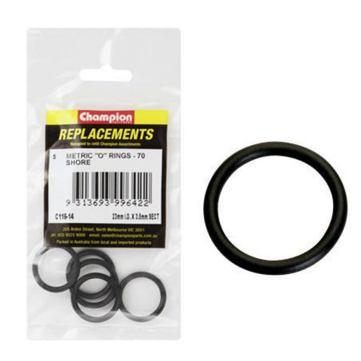 Champion Fasteners O Ring Nitrile Rubber 70 Shore 3.5mm x 23mm Refill Pack C116-14