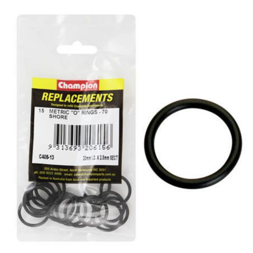 Champion Fasteners O Ring Nitrile Rubber 70 Shore 20mm x 2.5mm Refill Pack C408-13