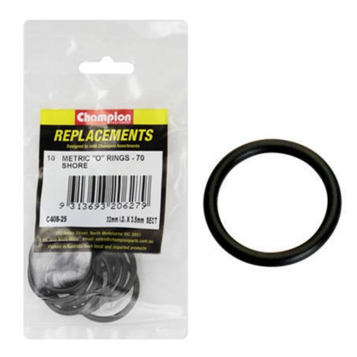 Champion Fasteners O Ring Nitrile Rubber 70 Shore 32mm x 3.5mm Refill Pack C408-25