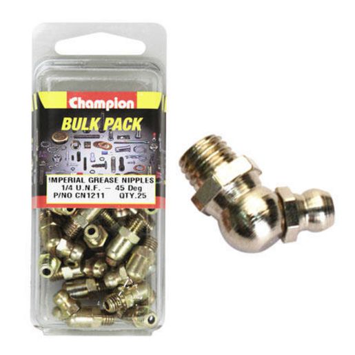 Champion Grease Nipple 45° 1/4″ UNF 25Pk CN1211