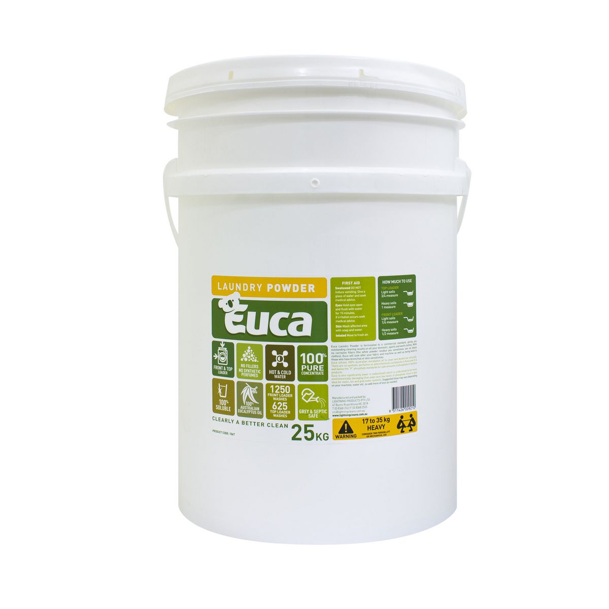 Euca Lightning Eucalyptus Laundry Powder 25Kg 106T