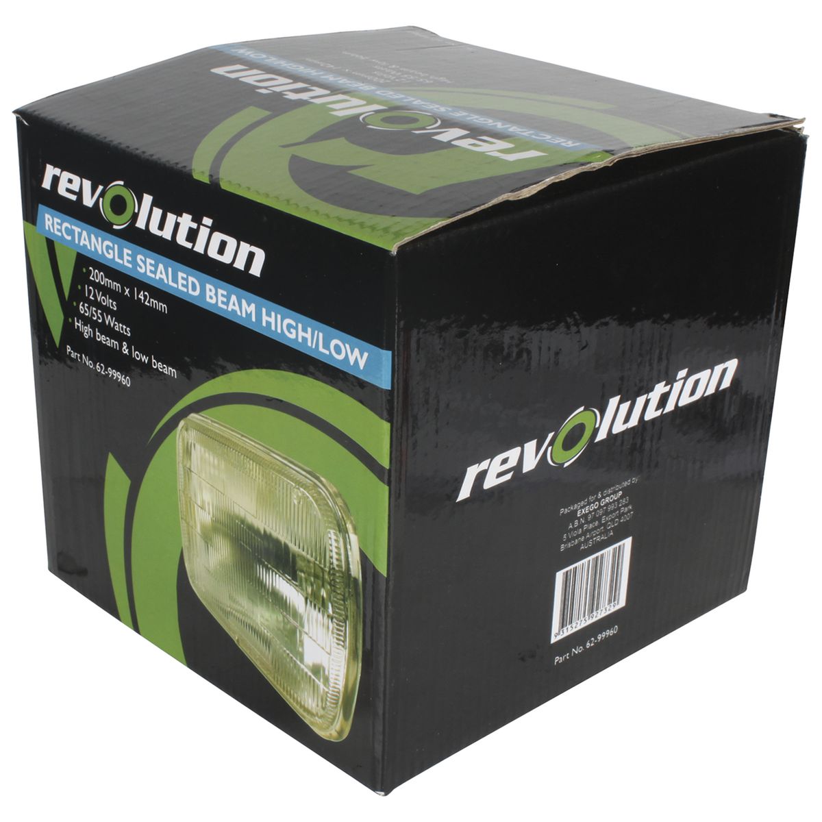 Revolution SeaLED Beam High/Low 12V 142 X 200mm 65/55W 3 Blade Terminals 62-99960