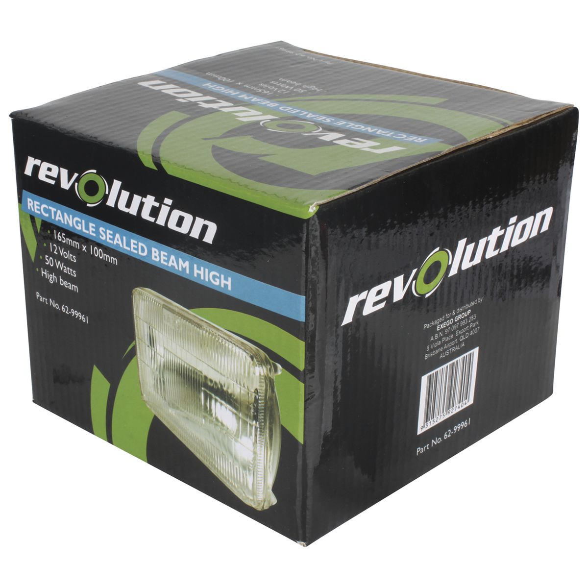 Revolution Sealed Beam High Beam 12V 100 X 165Mm 50W 2 Blade Terminals 62-99961