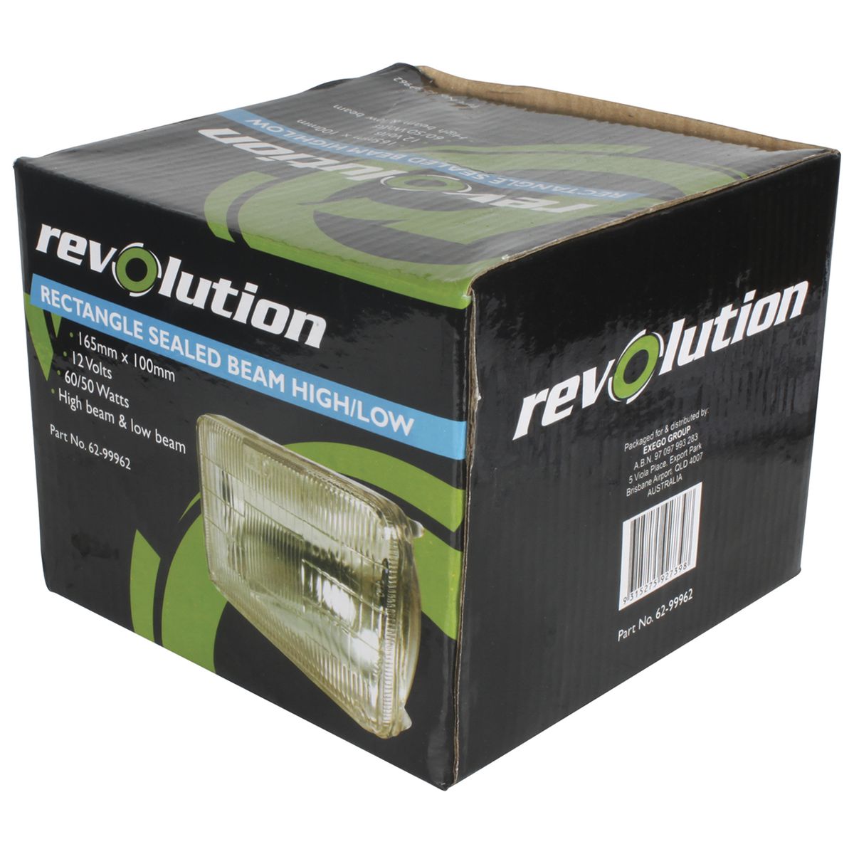 Revolution SeaLED Beam Headlamp - High/Low 12V 100 X 165mm 60/50W 3 Blade Terminals 62-99962