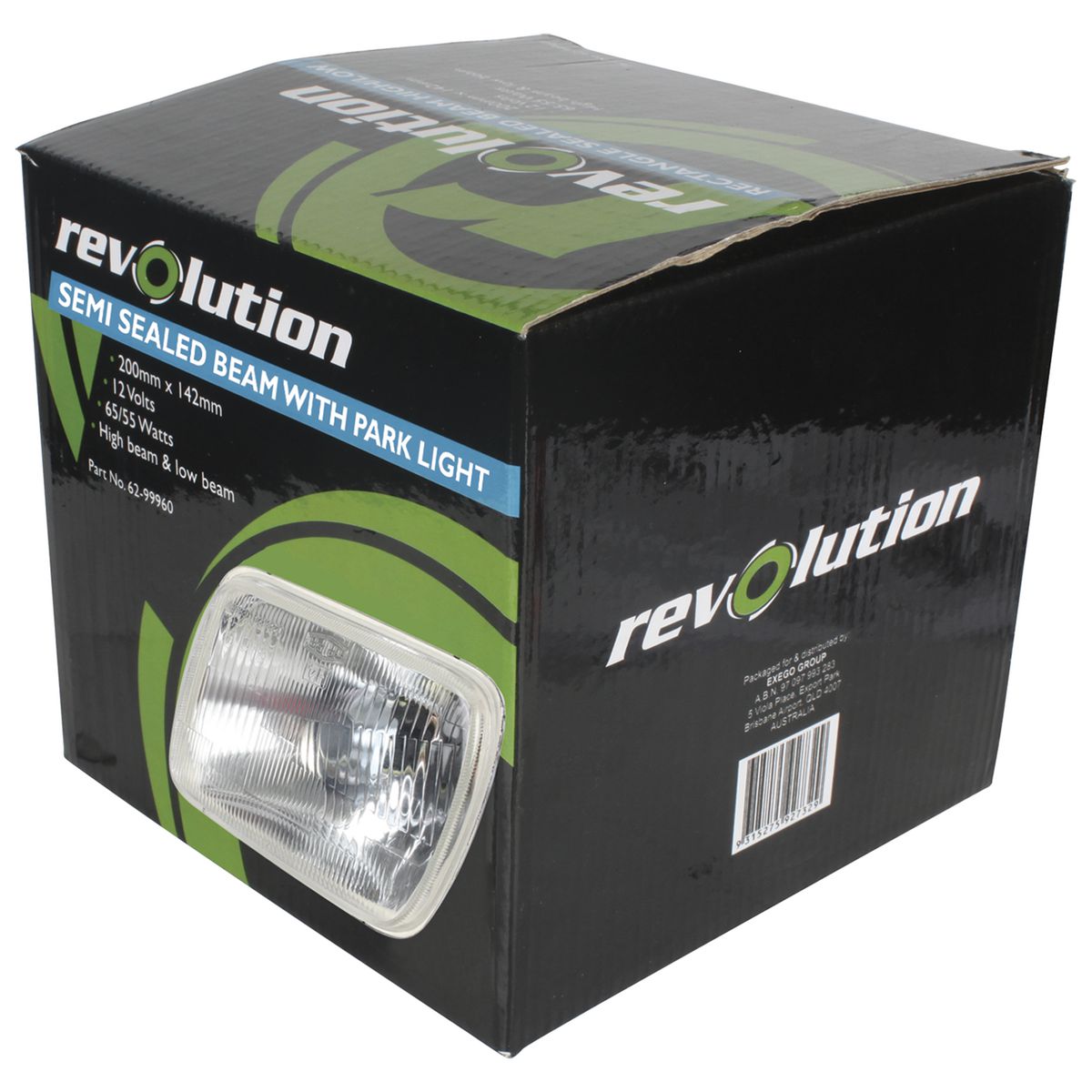 Revolution Semi SeaLED Beam Rectangle 142 X 200mm Globe Style H4 62-97003