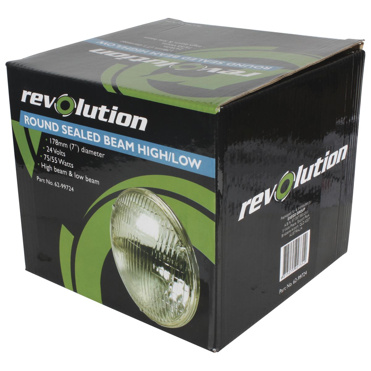 Revolution SeaLED Beam High/Low 24V 178mm 70/55W 3 Blade Terminals 62-99724