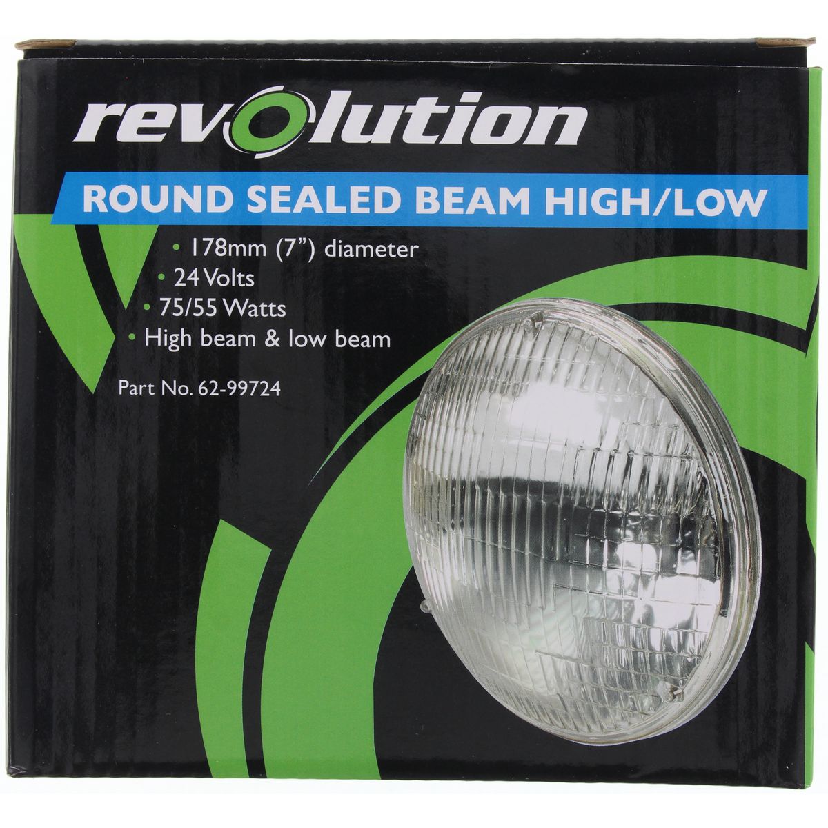 Revolution SeaLED Beam High/Low 24V 178mm 70/55W 3 Blade Terminals 62-99724