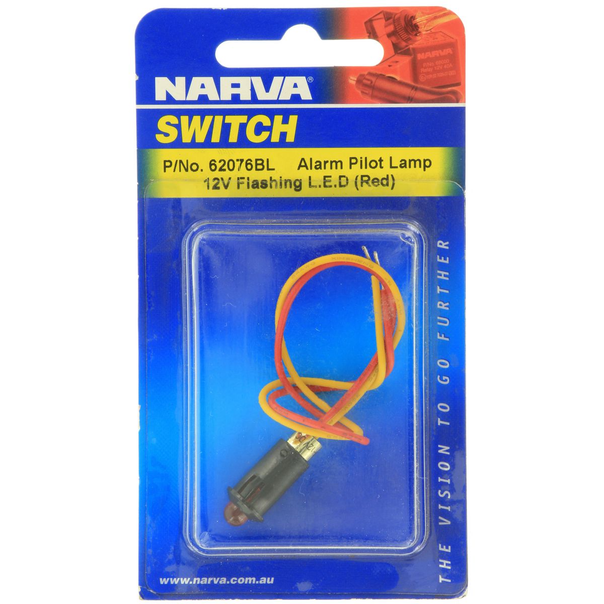 Narva LED Alarm Pilot Light 12V Red 62076BL