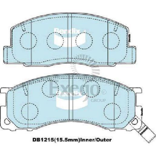 Bendix 4x4 Brake Pad Set Front DB1215 -4WD