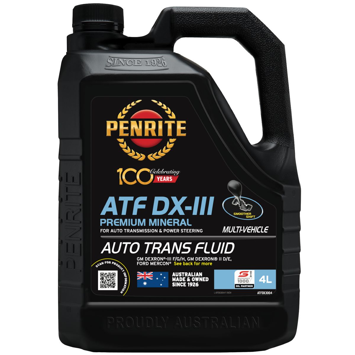 Penrite ATF DXIII Multi Vehicle Automatic Transmission Fluid 4L ATFDX3004