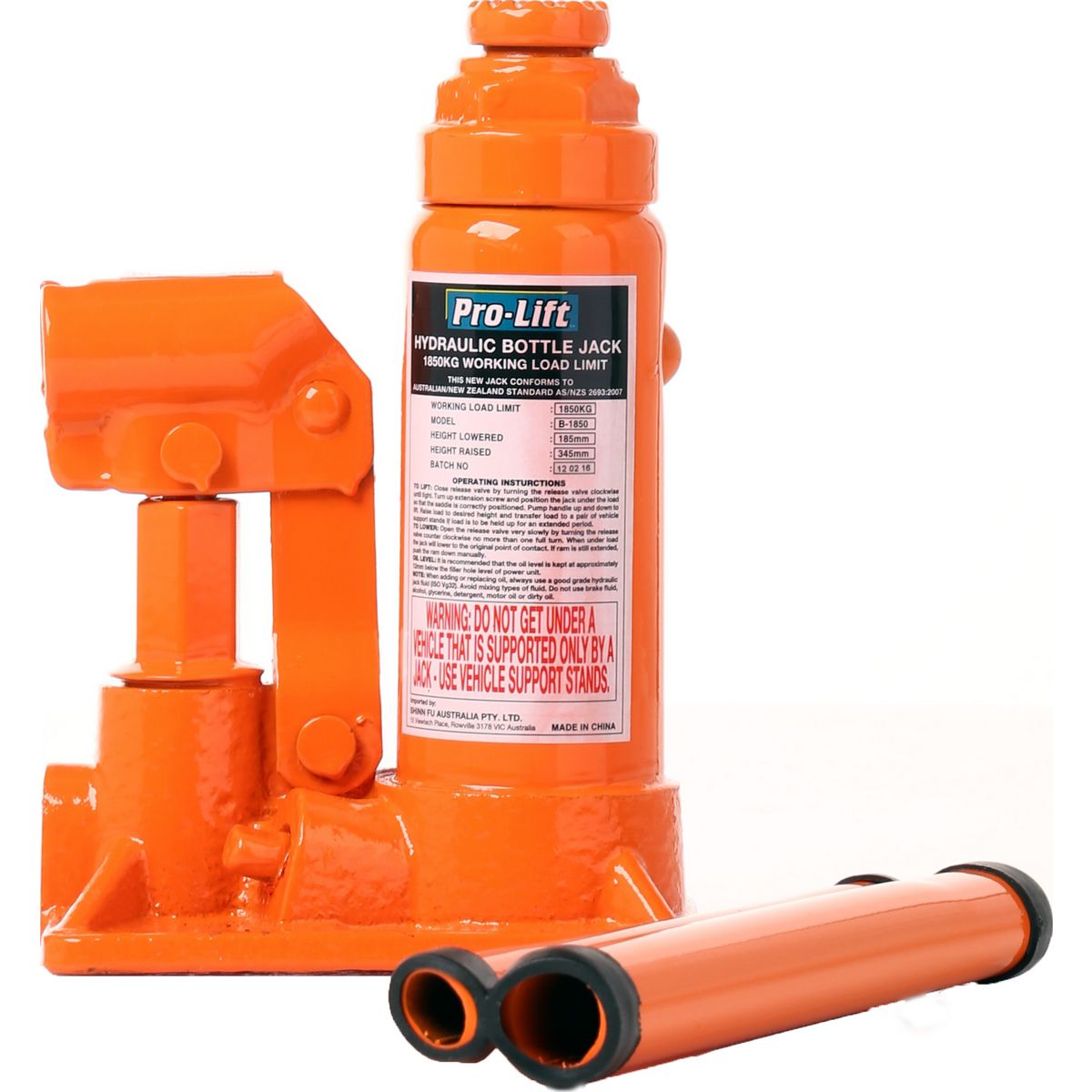Pro-Lift Hydraulic Bottle Jack 1850kg B-1850