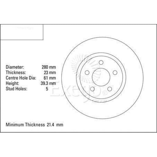 DBA Standard Brake Rotor Single 280mm Front DBA167