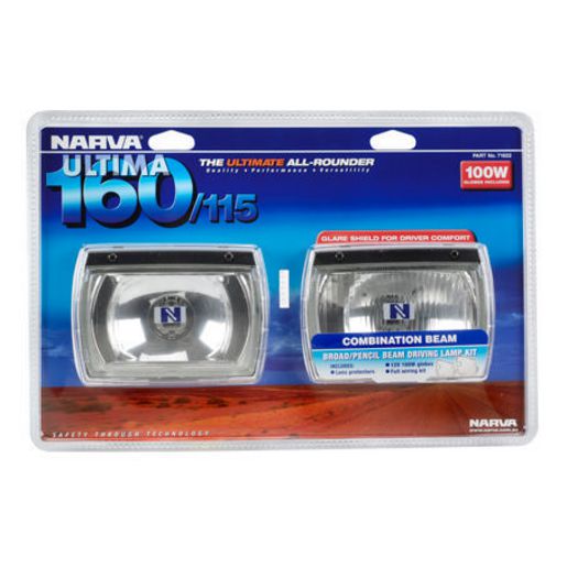Narva Halogen Driving Light Rectangle 12V Spread /Pencil Beam Twin Pack 71622