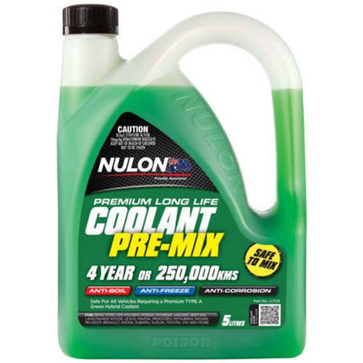 Nulon Green Premium Long Life Coolant Premix 5L LLTU5