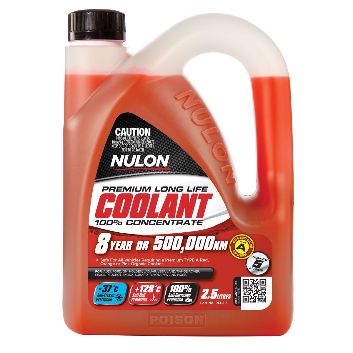 Nulon Red Premium Long Life Coolant 100% Concentrate 2.5L RLL2.5
