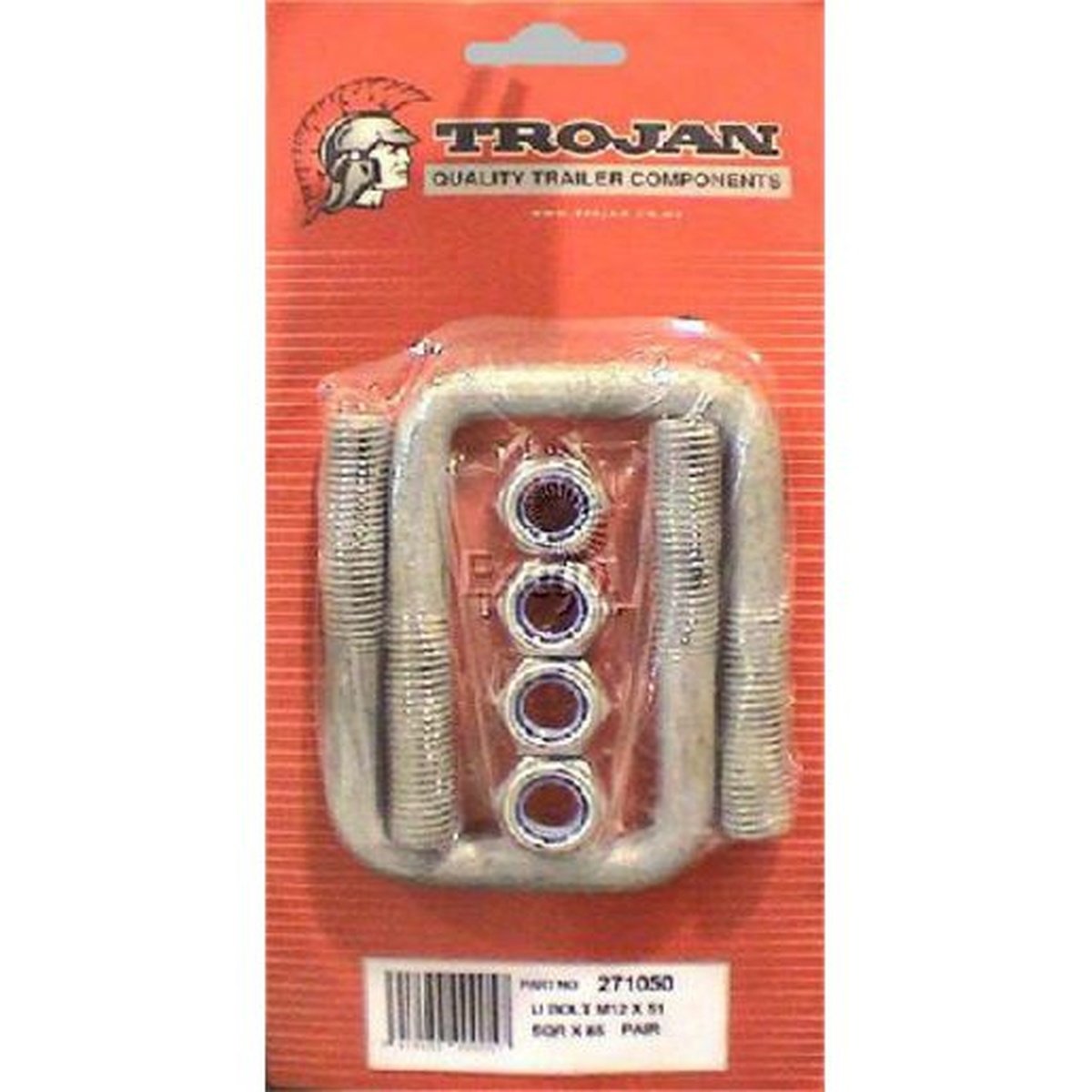 TROJAN U Bolt Mount Kit Pair M12 51mmx85mm Galvanised 271050