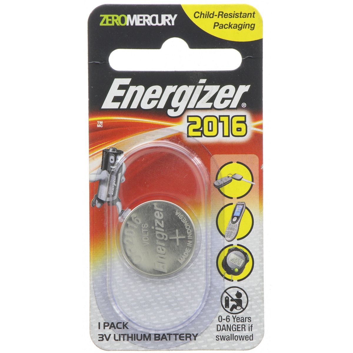 Energizer Coin Battery 2016 3V 1Pk ECR2016BP1