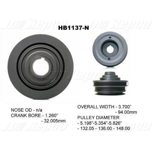 Powerbond OEM Replacement Harmonic Balancer HB1137N