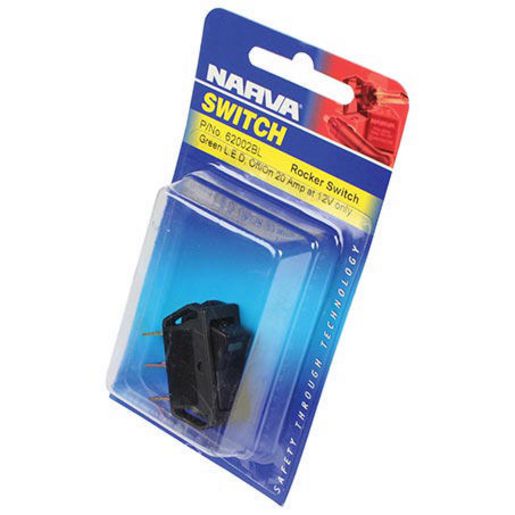 Narva On/Off Rocker Switch Led Green 62002BL