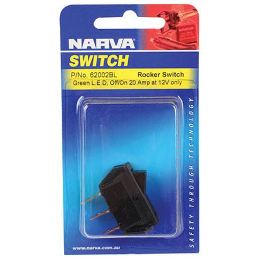 Narva On/Off Rocker Switch Led Green 62002BL