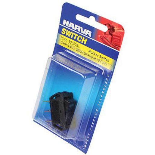 Narva On/Off Rocker Switch Led Green 62002BL
