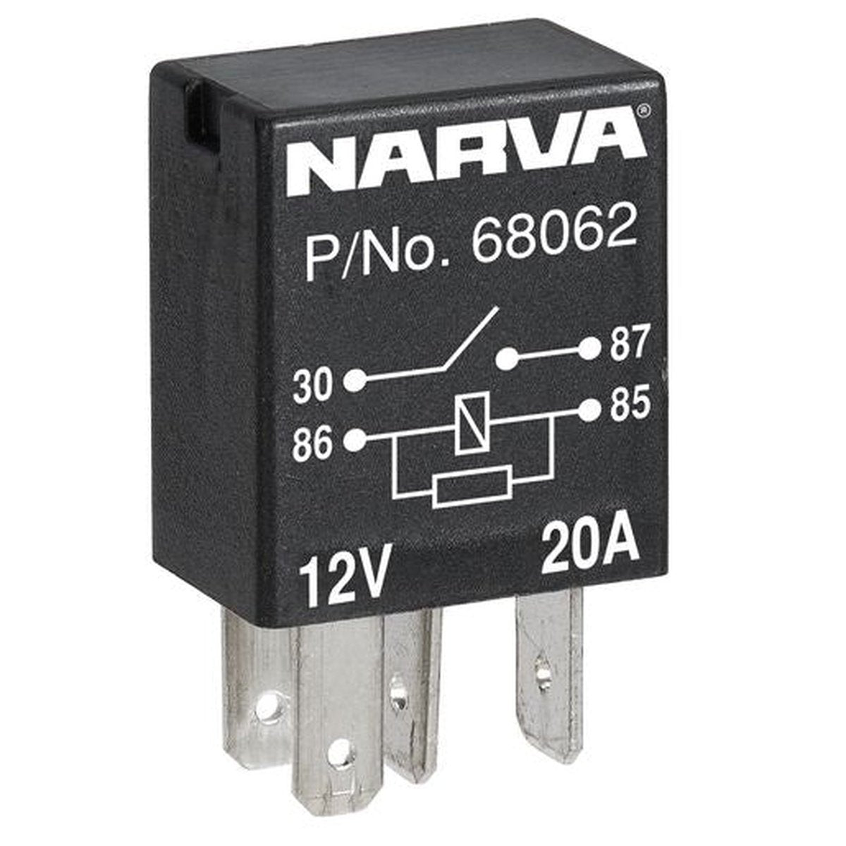 Narva Micro Relay Normally Open With Resistor 24V 4 Pin 10A 68066